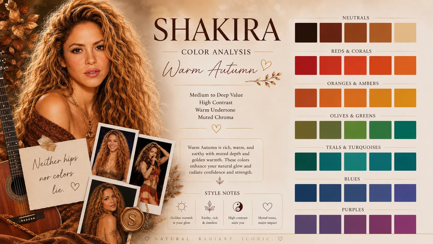 Shakira Color Season Explained: Warm Autumn Analysis